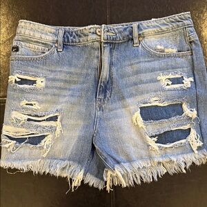 Trendy Distressed Blue Jean Shorts